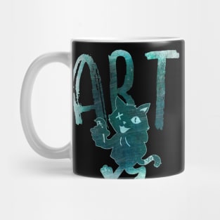 Retro Cat Faded Graffiti Art Mug